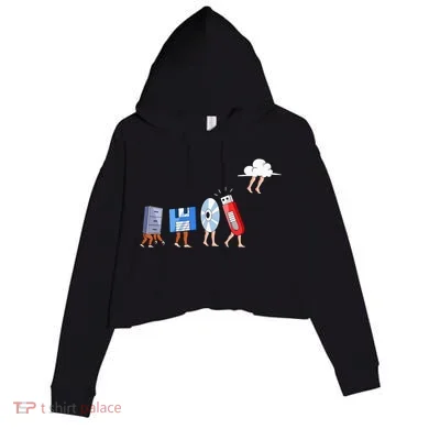 Funny Geek Programmer Nerd Developer Computer Engineering Crop Fleece Hoodie