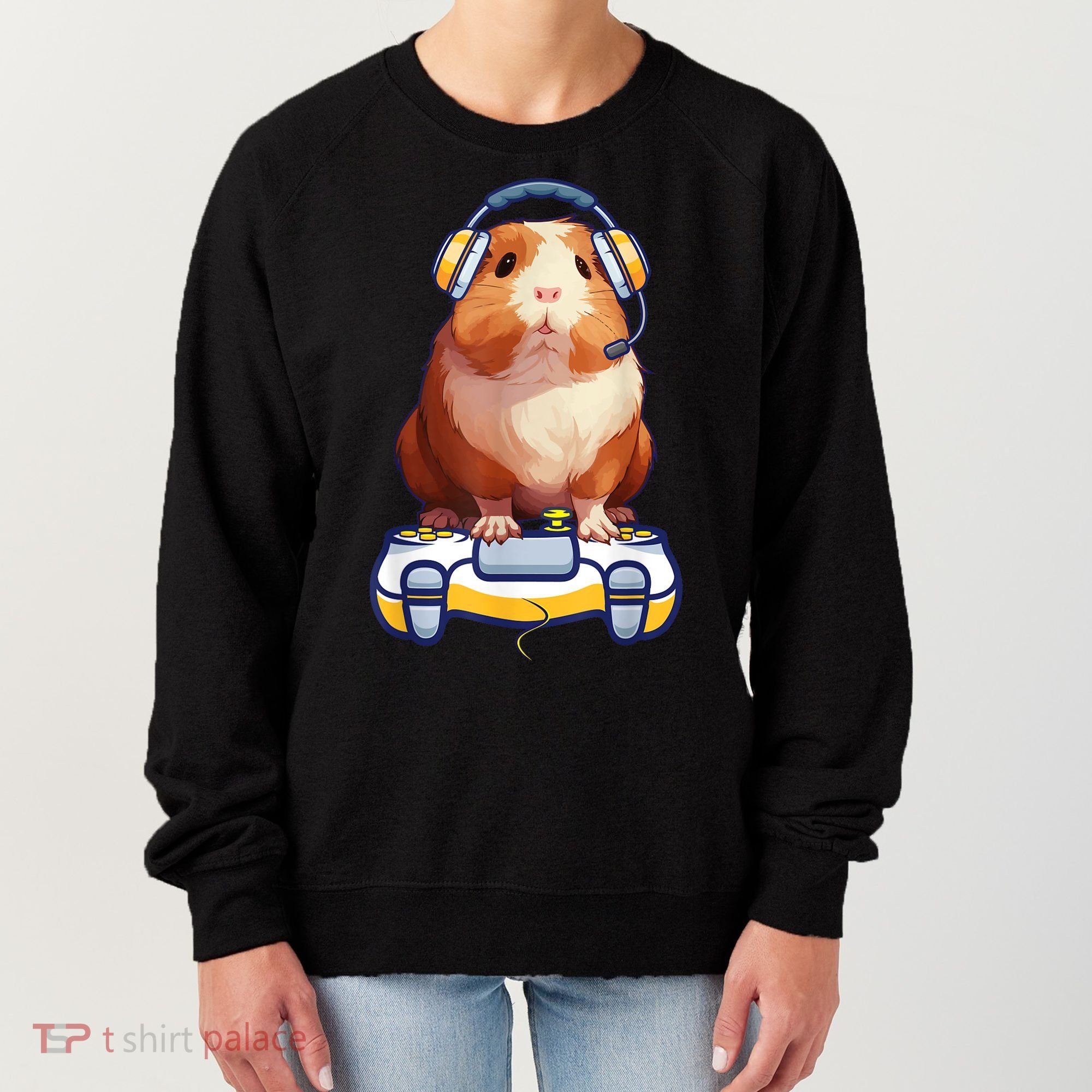 Funny Guinea Pig And Video Gamer Lover Fluffy Cavy Gamers Women's Sweatshirt