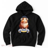 Funny Guinea Pig And Video Gamer Lover Fluffy Cavy Gamers Hoodie thumb 0