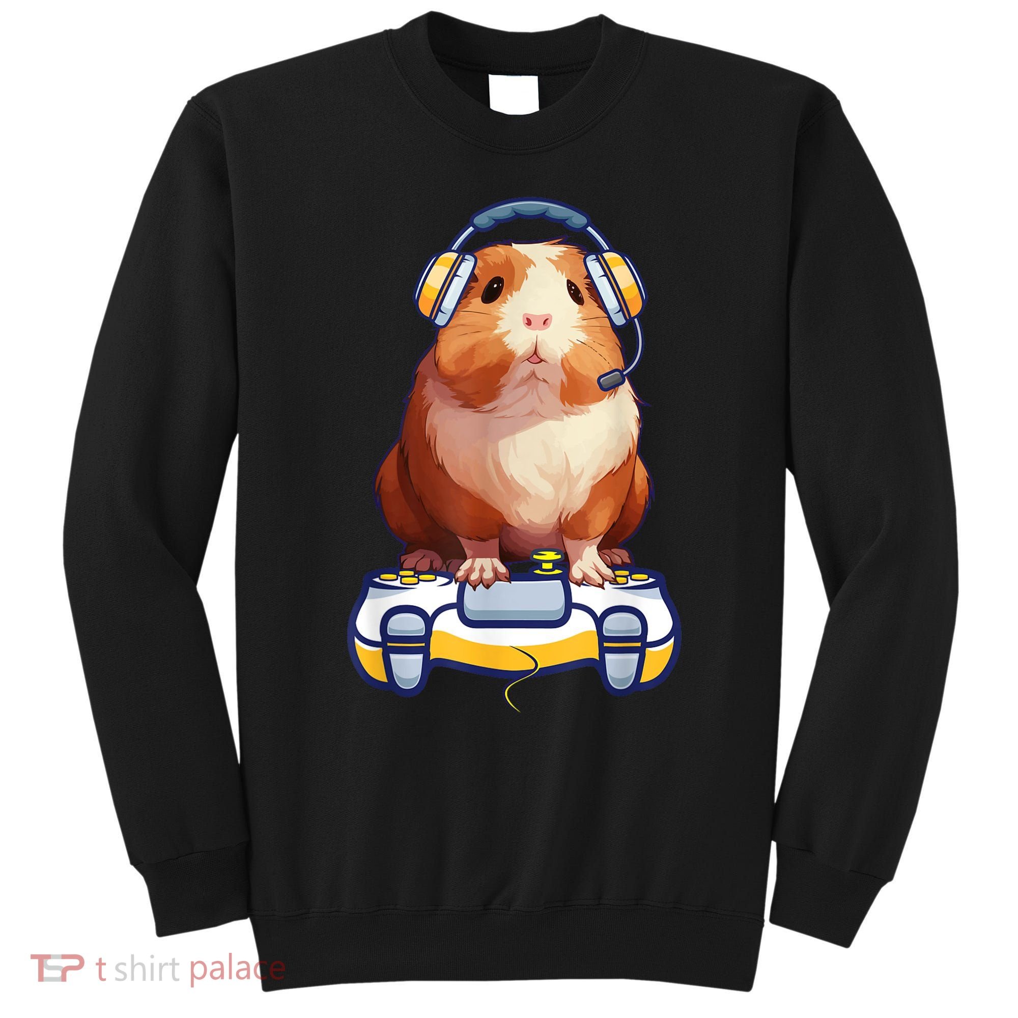 Funny Guinea Pig And Video Gamer Lover Fluffy Cavy Gamers Sweatshirt
