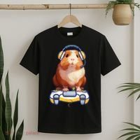 Funny Guinea Pig And Video Gamer Lover Fluffy Cavy Gamers T-Shirt thumb 2