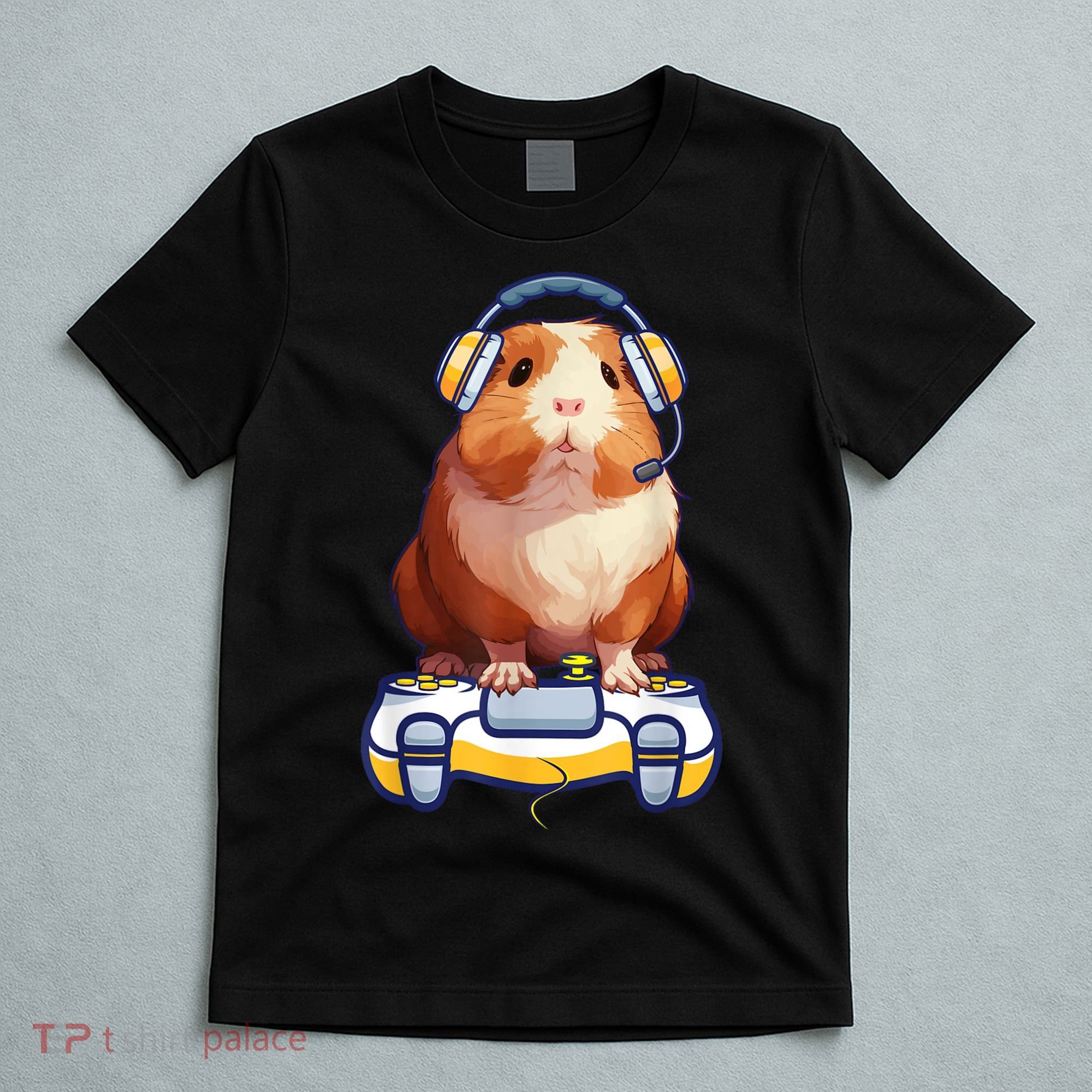 Funny Guinea Pig And Video Gamer Lover Fluffy Cavy Gamers T-Shirt