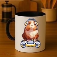 Funny Guinea Pig And Video Gamer Lover Fluffy Cavy Gamers Coffee Mug thumb 4