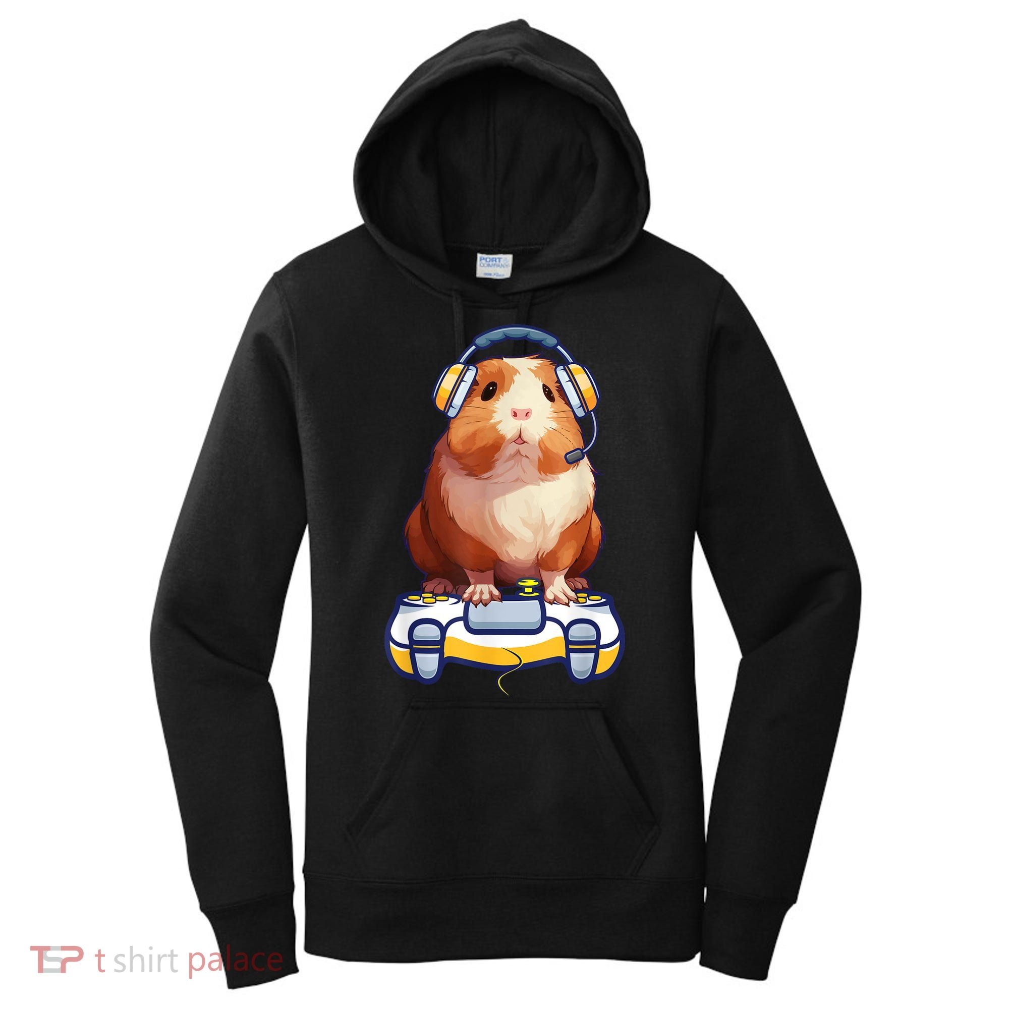 Funny Guinea Pig And Video Gamer Lover Fluffy Cavy Gamers Women's Hoodie