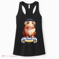Funny Guinea Pig And Video Gamer Lover Fluffy Cavy Gamers Women's Tank Top thumb 0