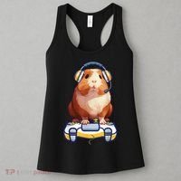 Funny Guinea Pig And Video Gamer Lover Fluffy Cavy Gamers Women's Tank Top thumb 3