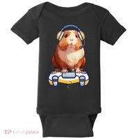 Funny Guinea Pig And Video Gamer Lover Fluffy Cavy Gamers Baby Bodysuit thumb 0