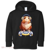 Funny Guinea Pig And Video Gamer Lover Fluffy Cavy Gamers Toddler Hoodie thumb 0