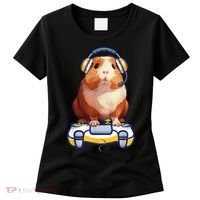 Funny Guinea Pig And Video Gamer Lover Fluffy Cavy Gamers Women's T-Shirt thumb 0