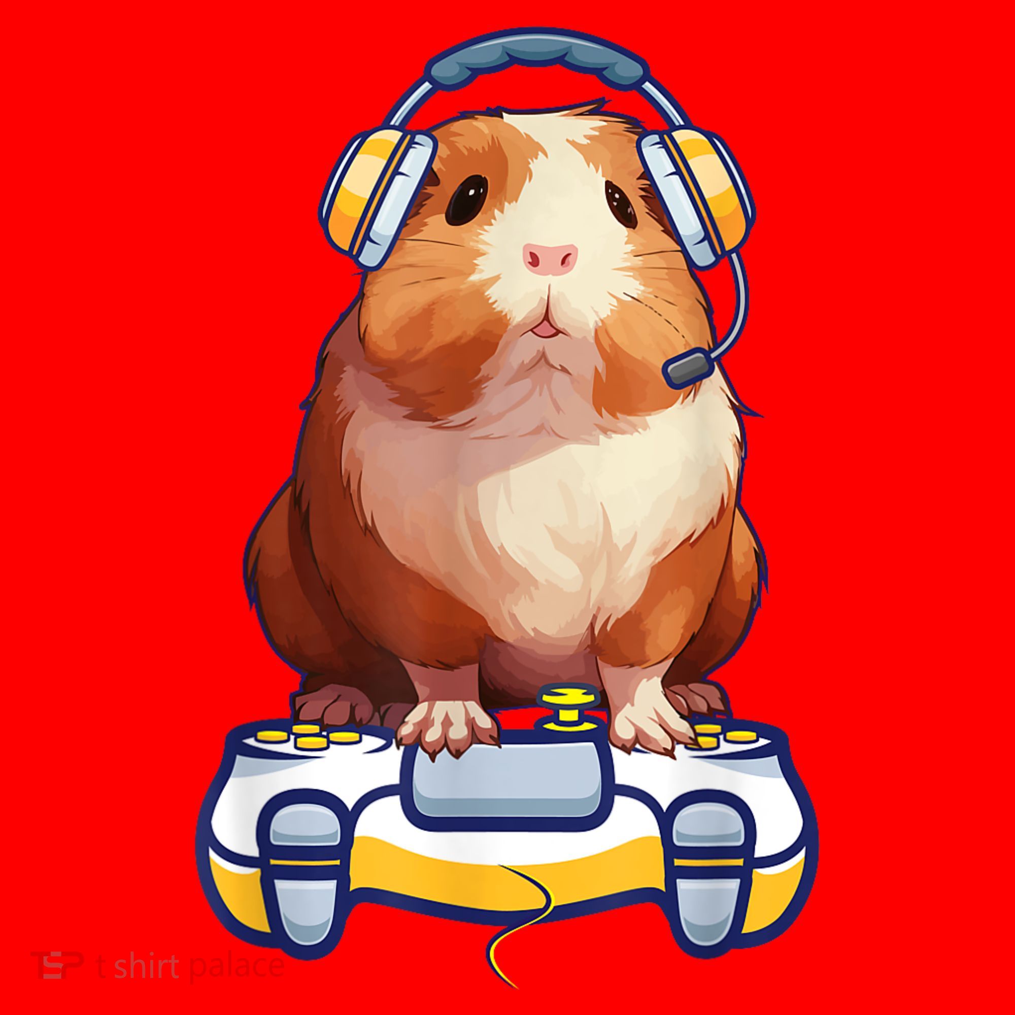 Funny Guinea Pig And Video Gamer Lover Fluffy Cavy Gamers Santa Hat