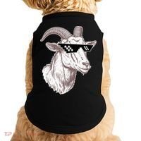 Funny GOAT Pixel Sunglasses Meme Doggie Tank thumb 0