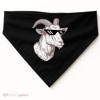 Funny GOAT Pixel Sunglasses Meme USA-Made Doggie Bandana