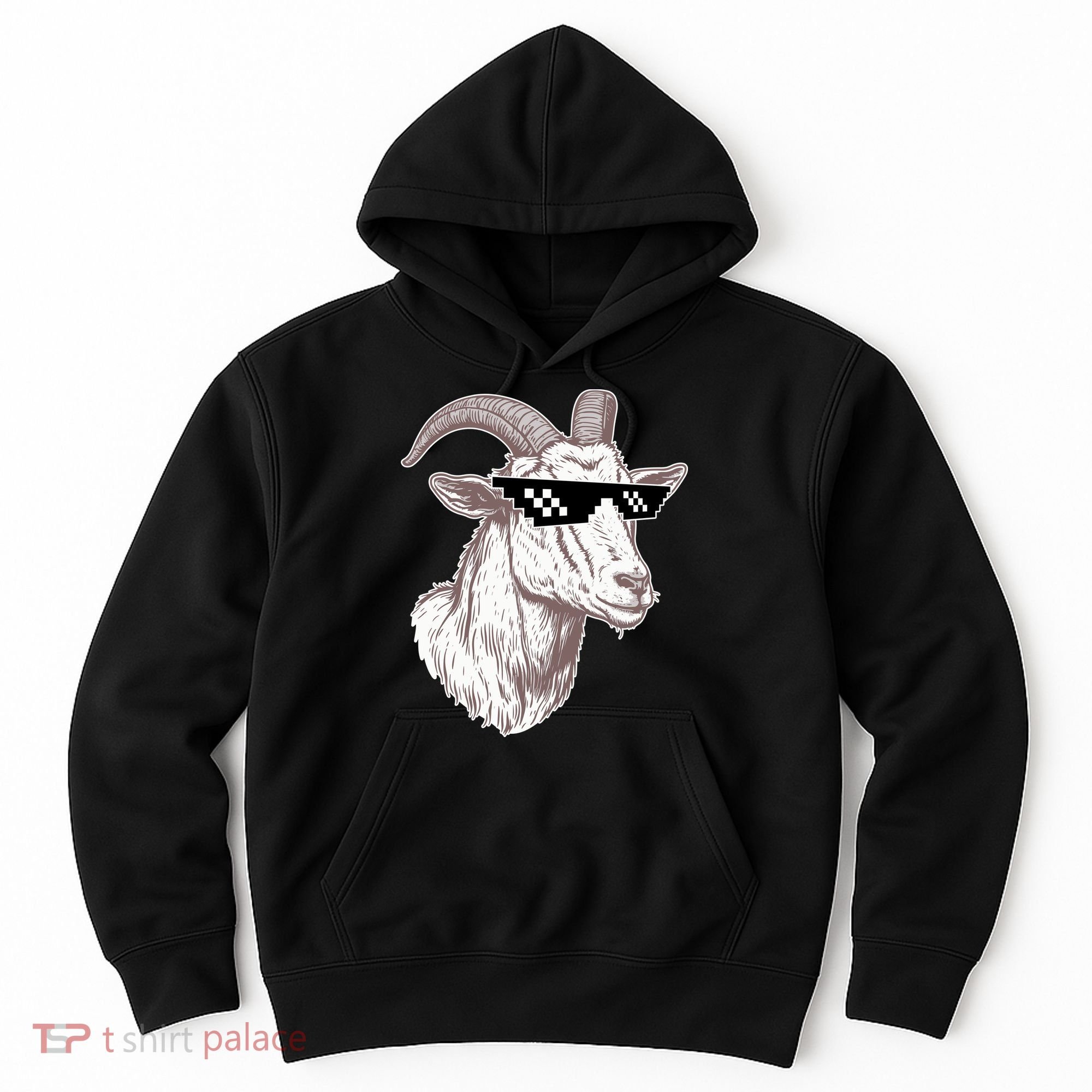 Funny GOAT Pixel Sunglasses Meme Hoodie