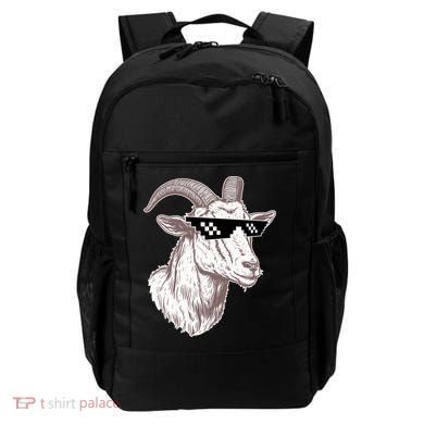 Funny GOAT Pixel Sunglasses Meme Backpack