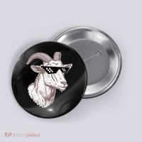 Funny GOAT Pixel Sunglasses Meme Button thumb 0