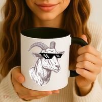Funny GOAT Pixel Sunglasses Meme Coffee Mug thumb 3