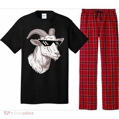 Funny GOAT Pixel Sunglasses Meme Pajama Set