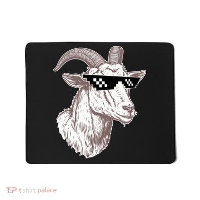 Funny GOAT Pixel Sunglasses Meme Mousepad