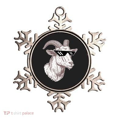 Funny GOAT Pixel Sunglasses Meme Ornament