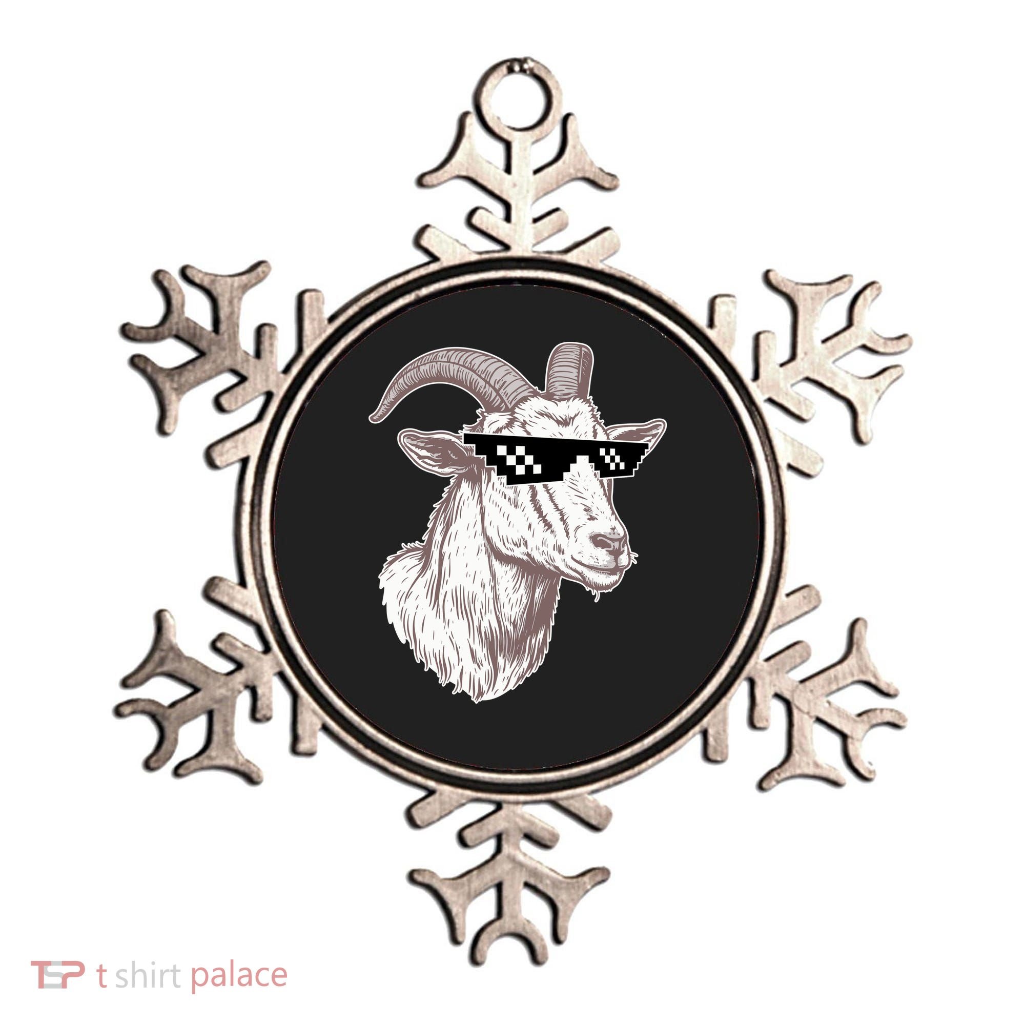 Funny GOAT Pixel Sunglasses Meme Ornament