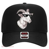 Funny GOAT Pixel Sunglasses Meme Hat thumb 0