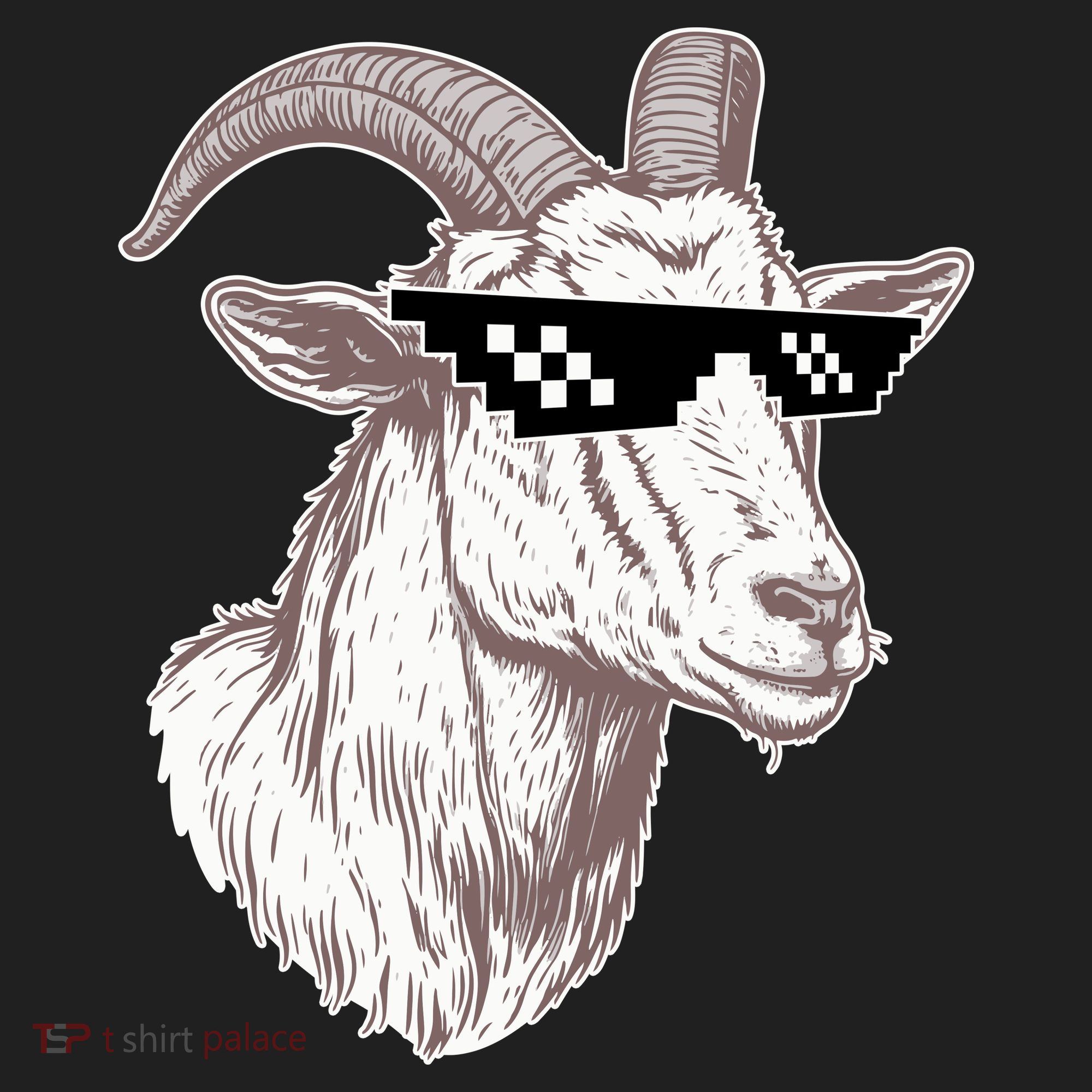 Funny GOAT Pixel Sunglasses Meme Hat