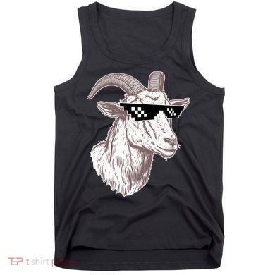 Funny GOAT Pixel Sunglasses Meme Tank Top
