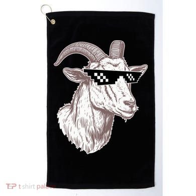 Funny GOAT Pixel Sunglasses Meme Golf Towel