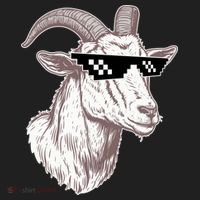 Funny GOAT Pixel Sunglasses Meme Golf Towel thumb 3