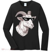 Funny GOAT Pixel Sunglasses Meme Women's Long Sleeve Shirt thumb 0
