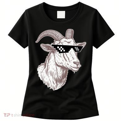 Funny GOAT Pixel Sunglasses Meme Women's T-Shirt