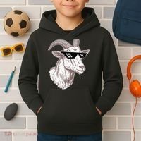 Funny GOAT Pixel Sunglasses Meme Kids Hoodie thumb 2