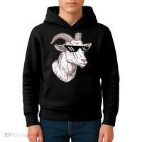 Funny GOAT Pixel Sunglasses Meme Kids Hoodie thumb 4