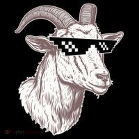 Funny GOAT Pixel Sunglasses Meme Kids Long Sleeve Shirt thumb 2