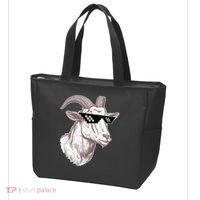 Funny GOAT Pixel Sunglasses Meme Tote Bag thumb 3