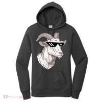 Funny GOAT Pixel Sunglasses Meme Women's Hoodie thumb 0