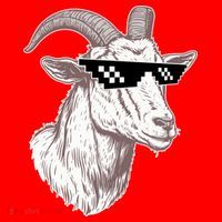 Funny GOAT Pixel Sunglasses Meme Santa Hat thumb 1
