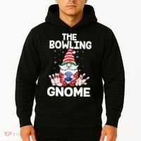 Funny Gnome Pajamas Bowling Gnome Xmas Cute Christmas Gnome Hoodie thumb 2