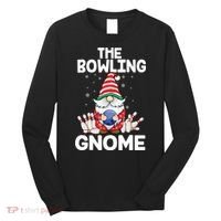 Funny Gnome Pajamas Bowling Gnome Xmas Cute Christmas Gnome Long Sleeve Shirt thumb 0