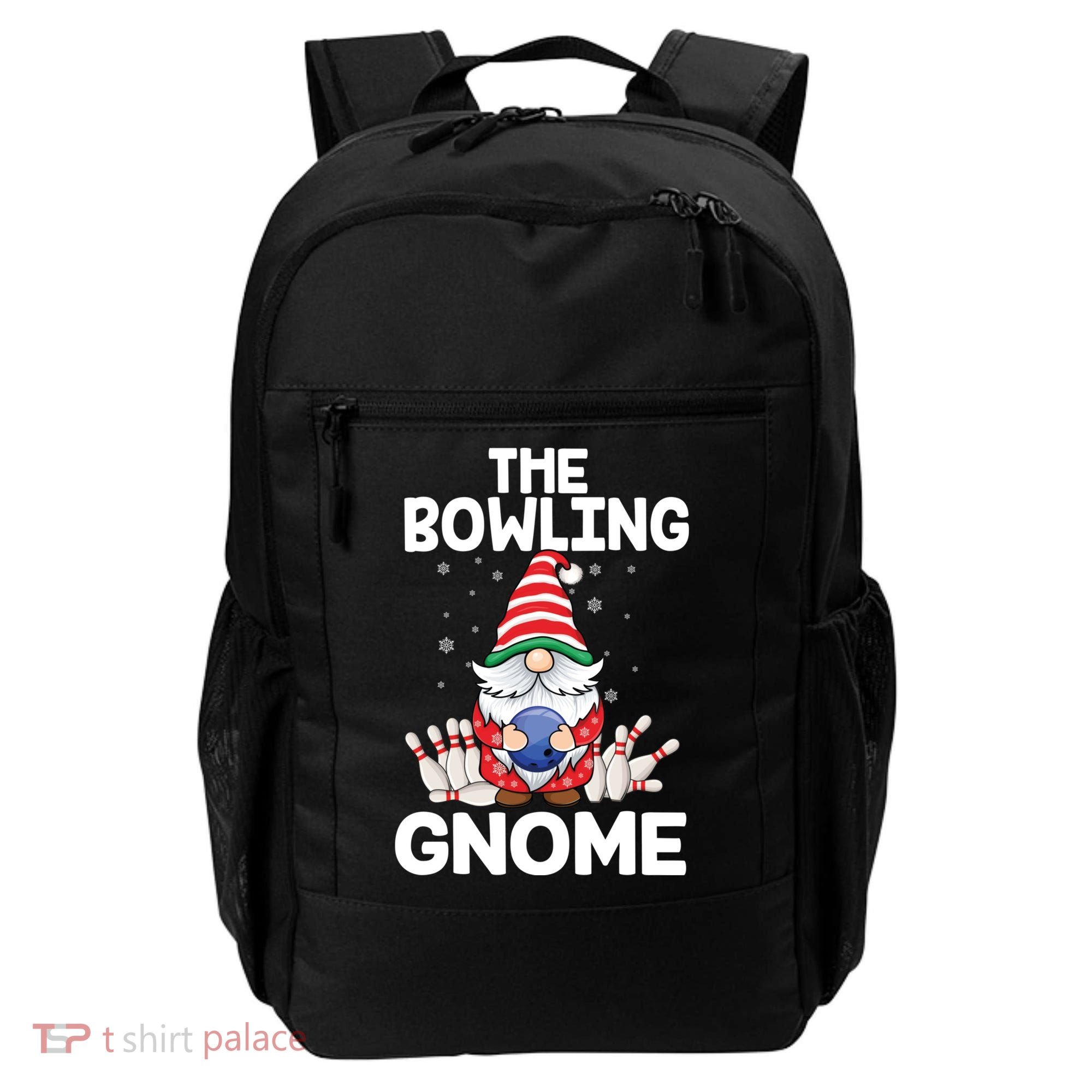 Funny Gnome Pajamas Bowling Gnome Xmas Cute Christmas Gnome Backpack