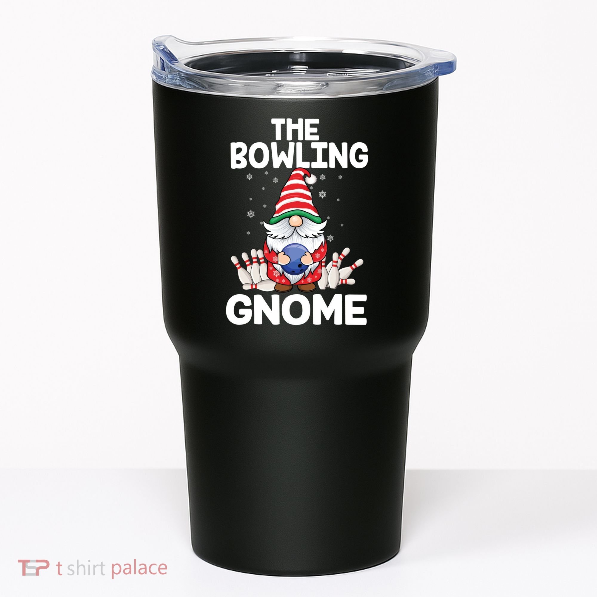 Funny Gnome Pajamas Bowling Gnome Xmas Cute Christmas Gnome Tumbler