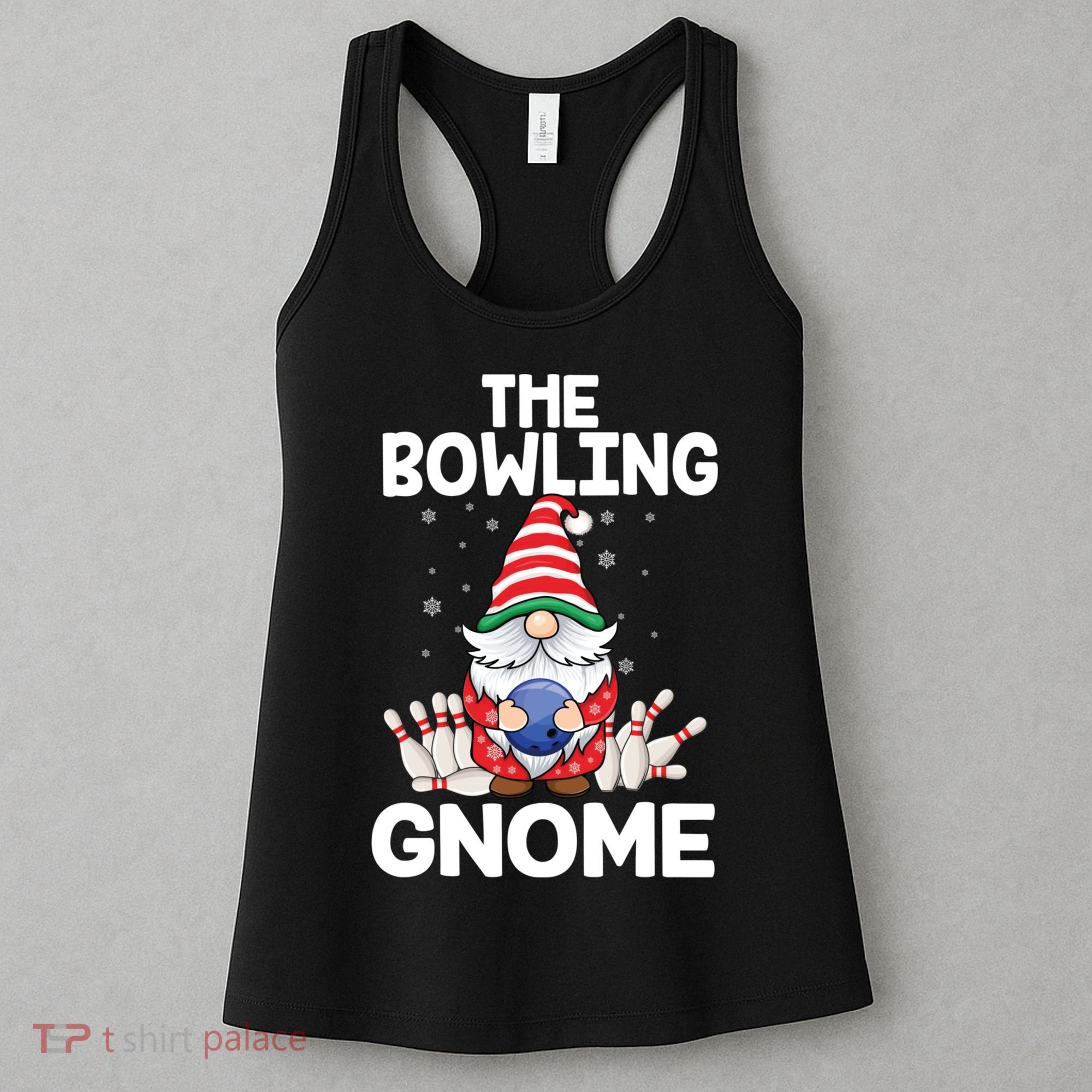 Funny Gnome Pajamas Bowling Gnome Xmas Cute Christmas Gnome Women's Tank Top