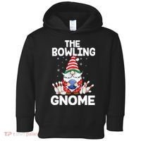 Funny Gnome Pajamas Bowling Gnome Xmas Cute Christmas Gnome Toddler Hoodie thumb 0