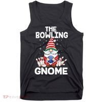 Funny Gnome Pajamas Bowling Gnome Xmas Cute Christmas Gnome Tank Top thumb 0
