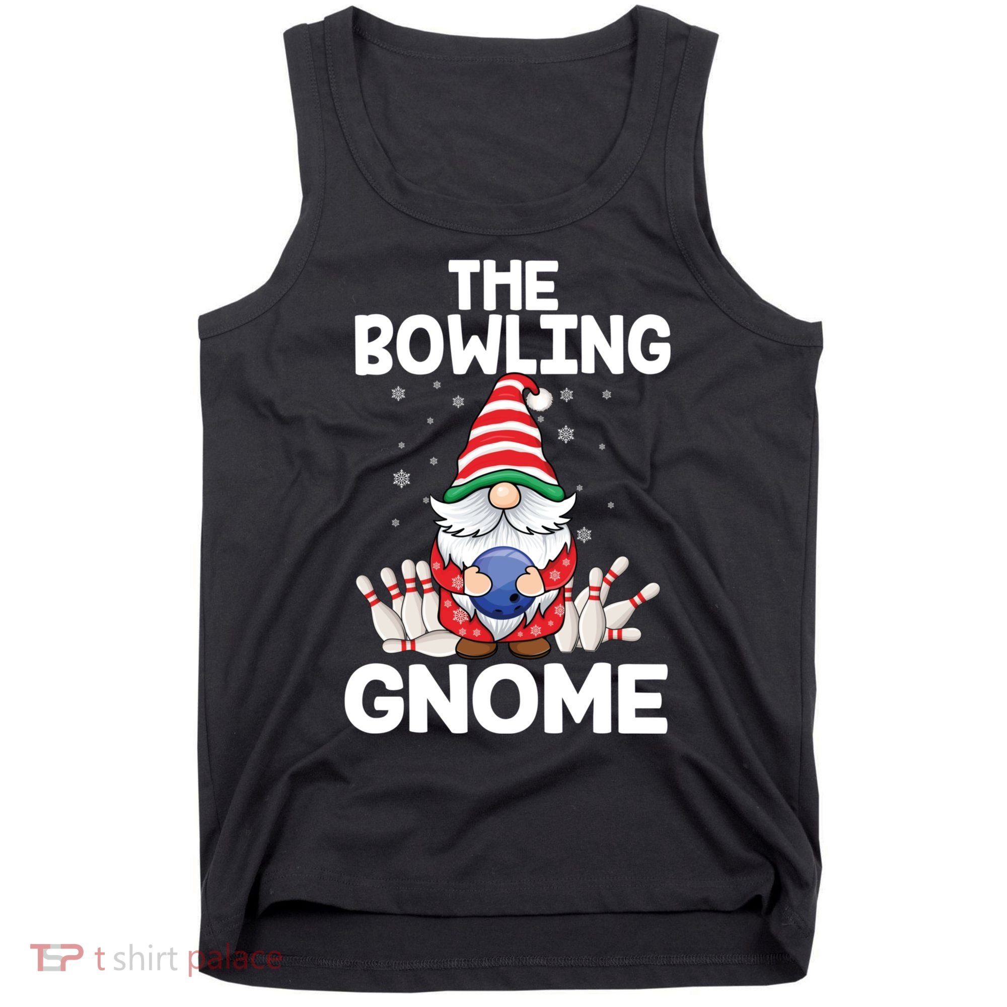Funny Gnome Pajamas Bowling Gnome Xmas Cute Christmas Gnome Tank Top