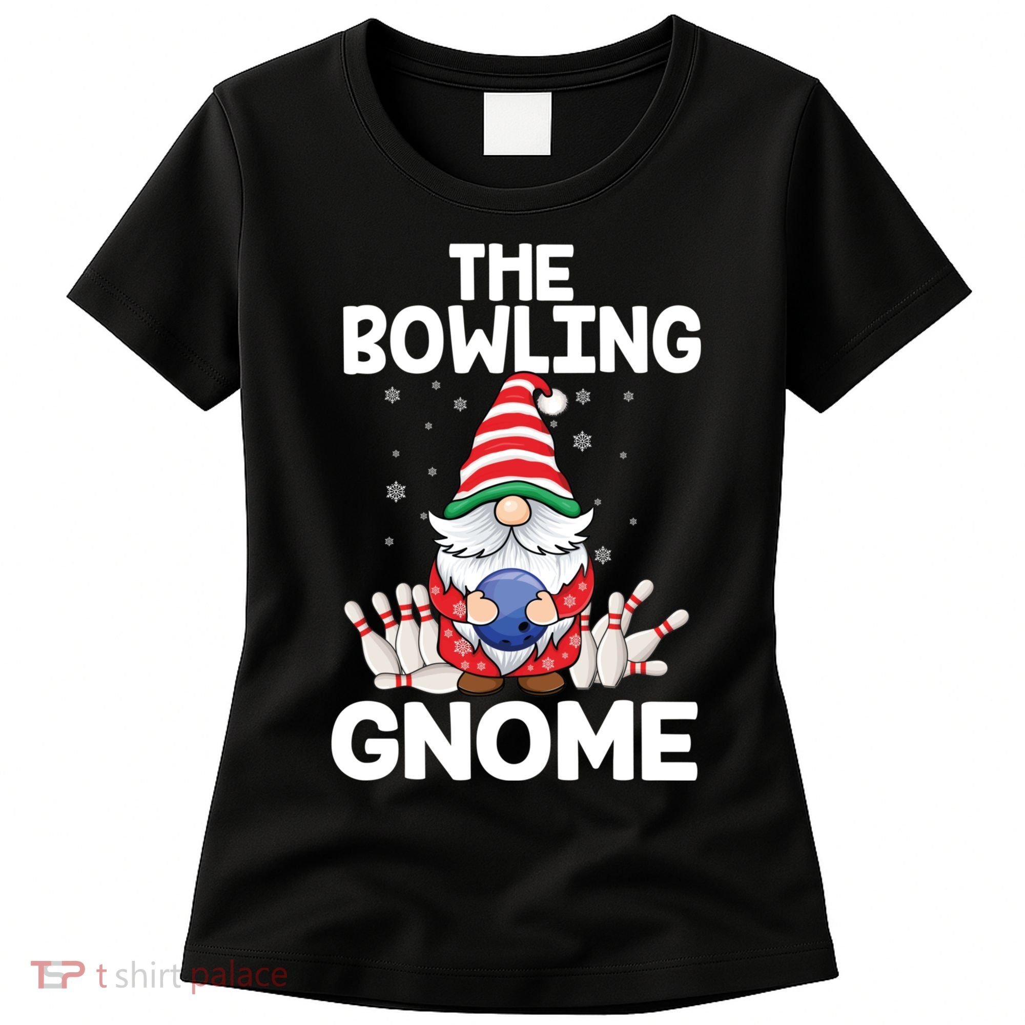 Funny Gnome Pajamas Bowling Gnome Xmas Cute Christmas Gnome Women's T-Shirt
