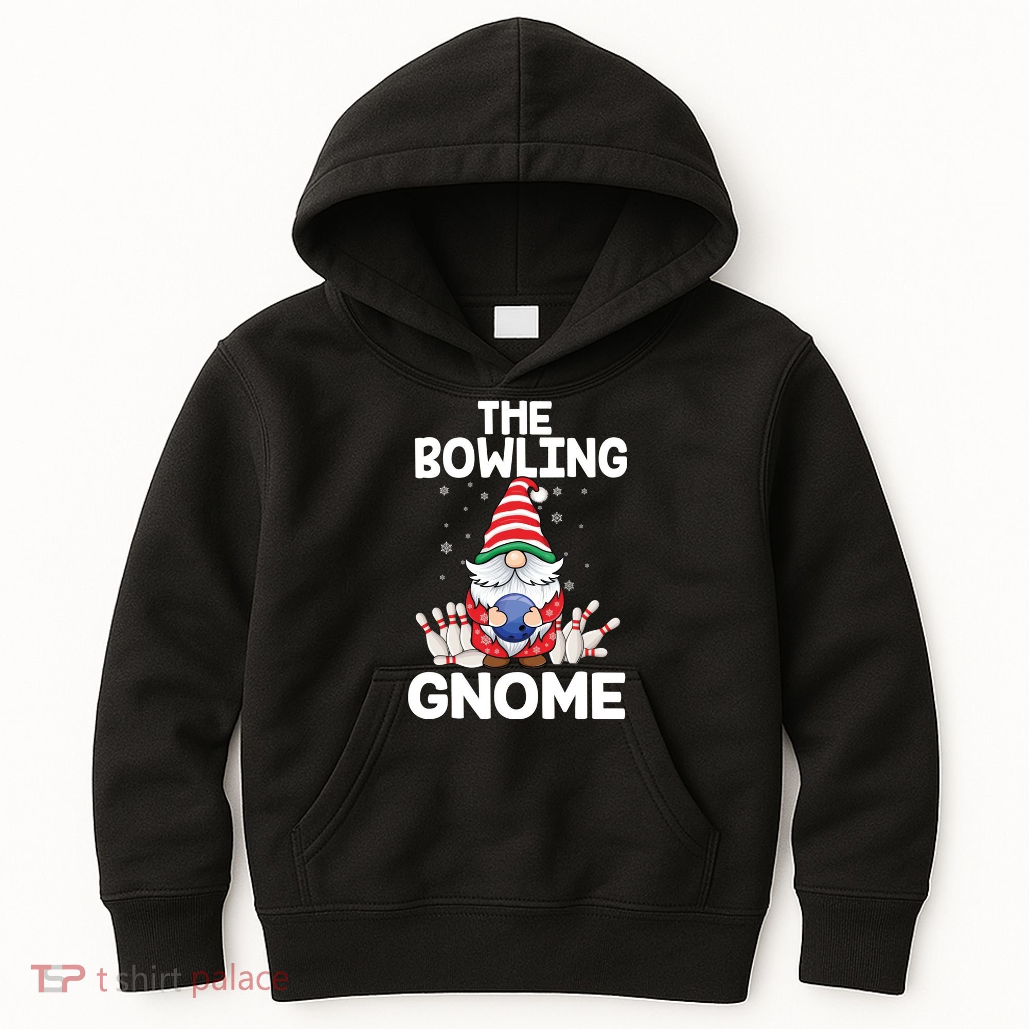 Funny Gnome Pajamas Bowling Gnome Xmas Cute Christmas Gnome Kids Hoodie