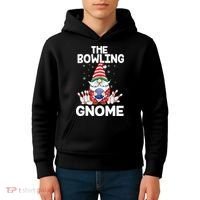 Funny Gnome Pajamas Bowling Gnome Xmas Cute Christmas Gnome Kids Hoodie thumb 4