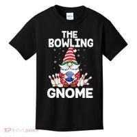 Funny Gnome Pajamas Bowling Gnome Xmas Cute Christmas Gnome Kids T-Shirt thumb 0