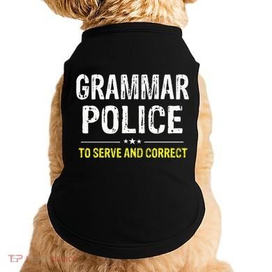 funny Grammar Police Costume Idea Doggie Tank